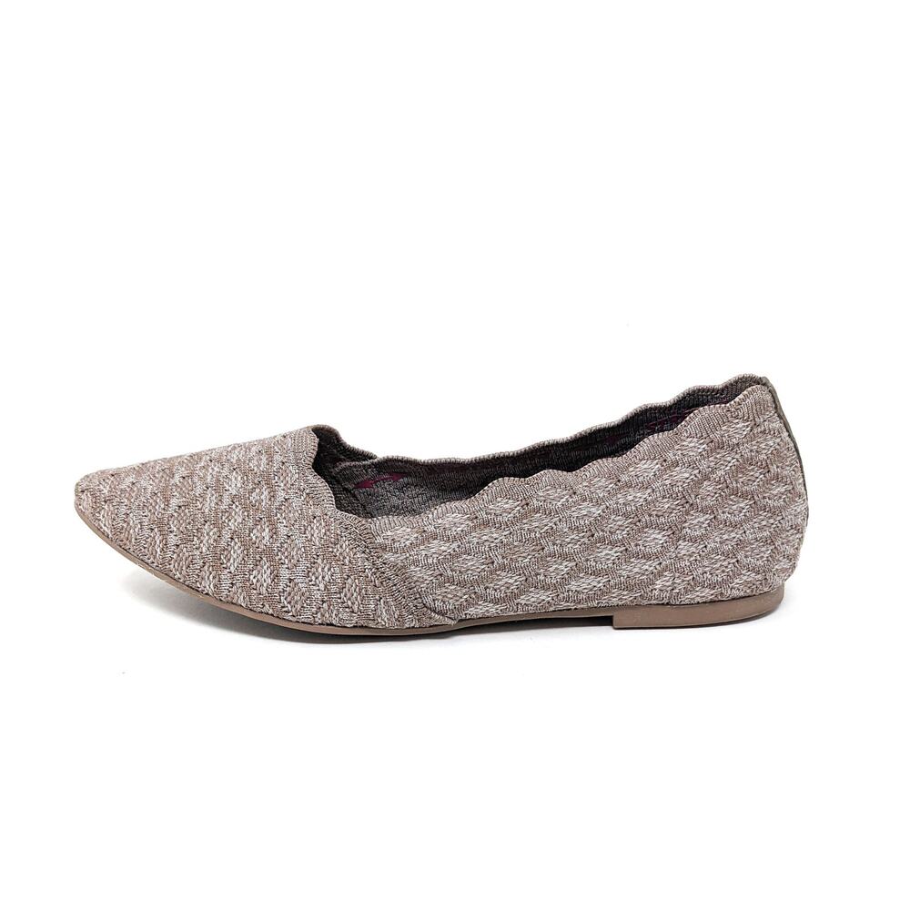 Skechers Womens 6.5 Cleo Honeycomb Stretch Fabric Pointed Toe Ballet Flats